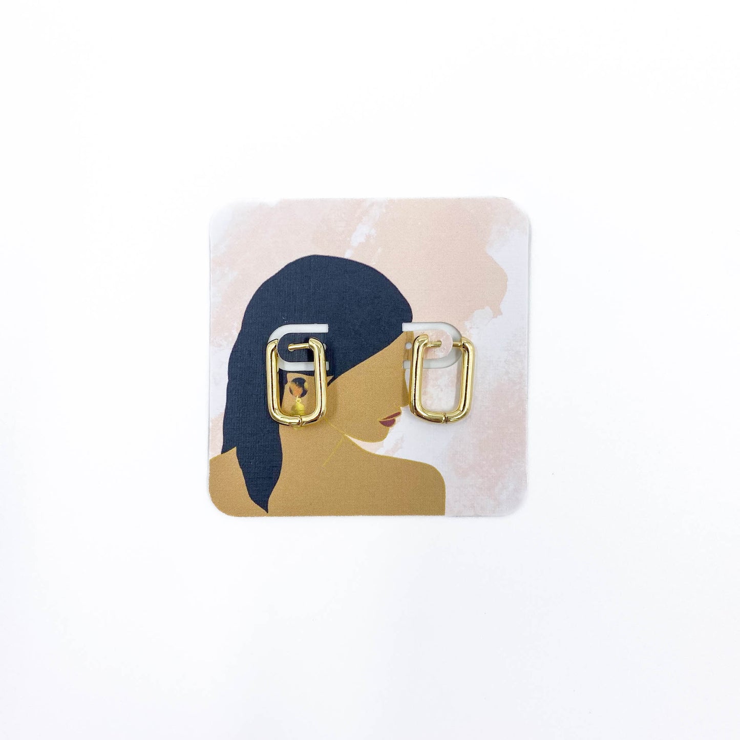 Alma Square Hoop Gold Earrings