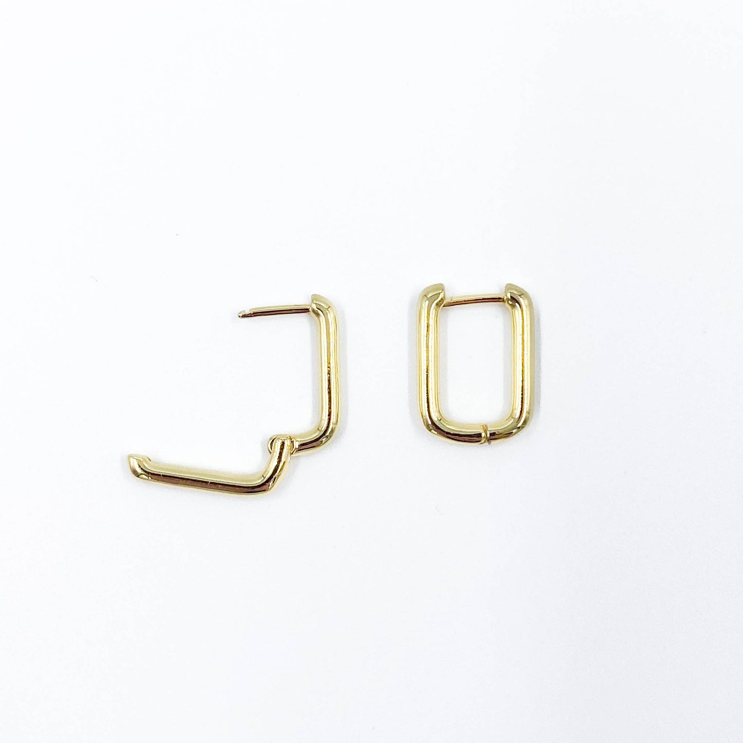 Alma Square Hoop Gold Earrings