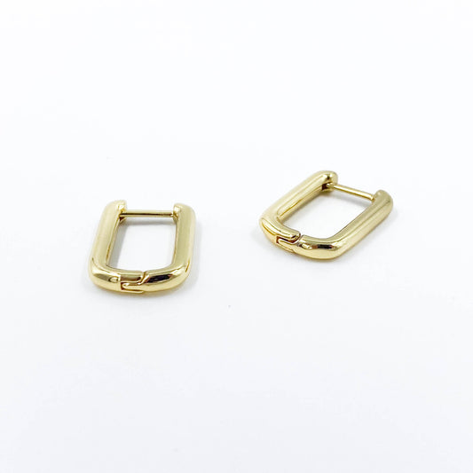 Alma Square Hoop Gold Earrings