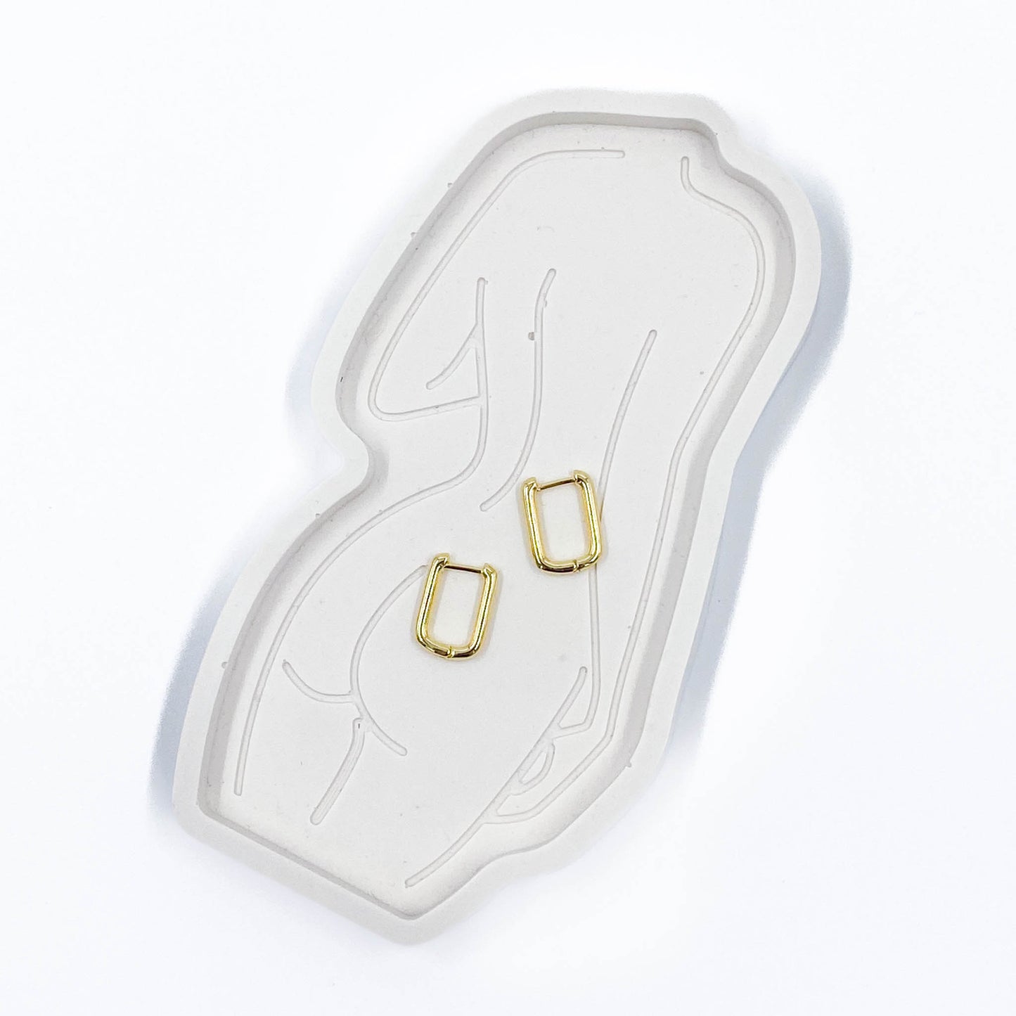 Alma Square Hoop Gold Earrings